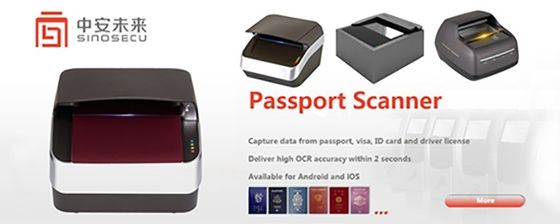 175*199*140mm Sinosecu ISO NFC 여권 리더 스캐너와 OCR 처리 ID 확인